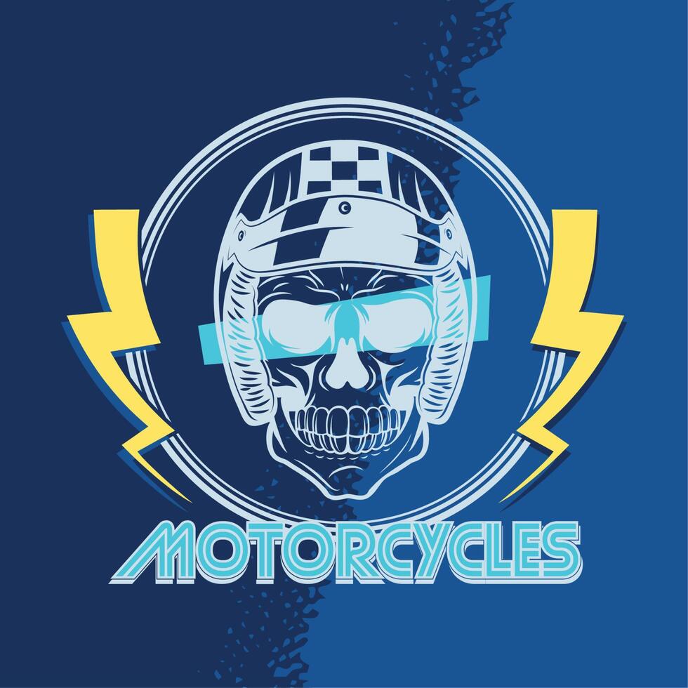 parche de motos con calavera vector