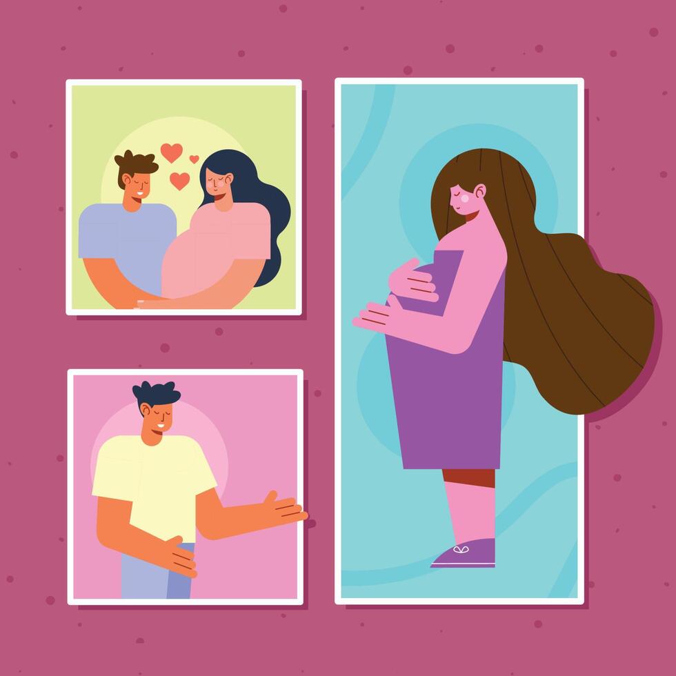 pregnancy ladies and men vector