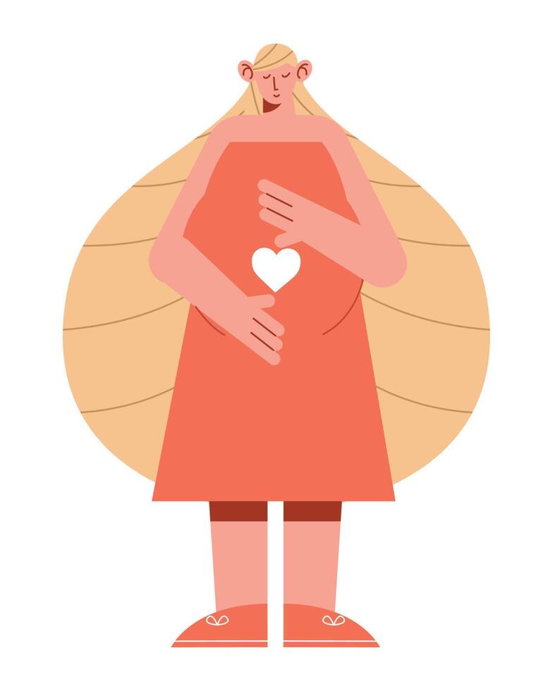 pregnancy blond woman vector