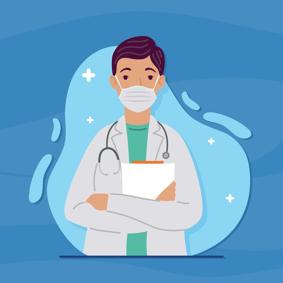 male professional doctor standing vector