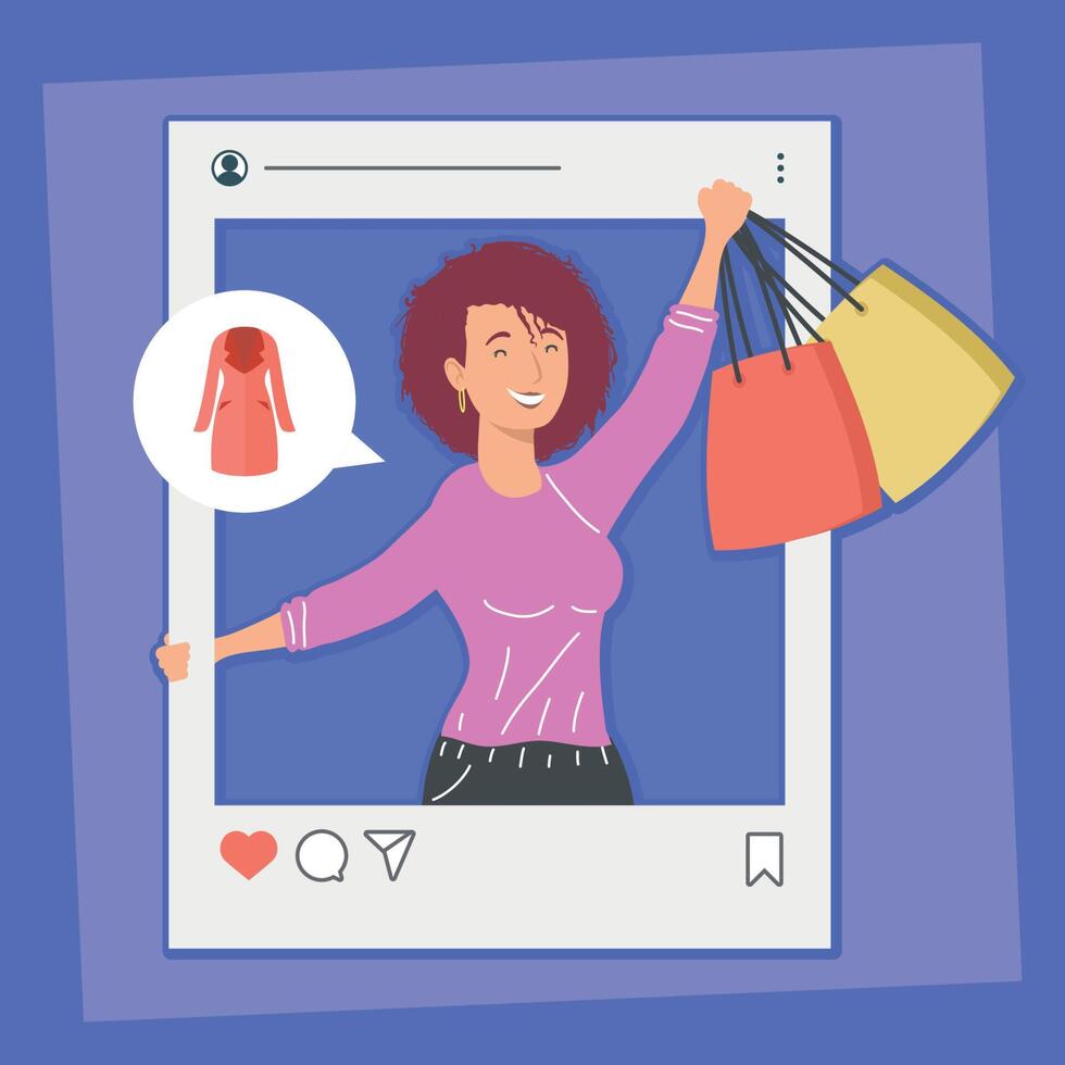 woman with shopping bag vector