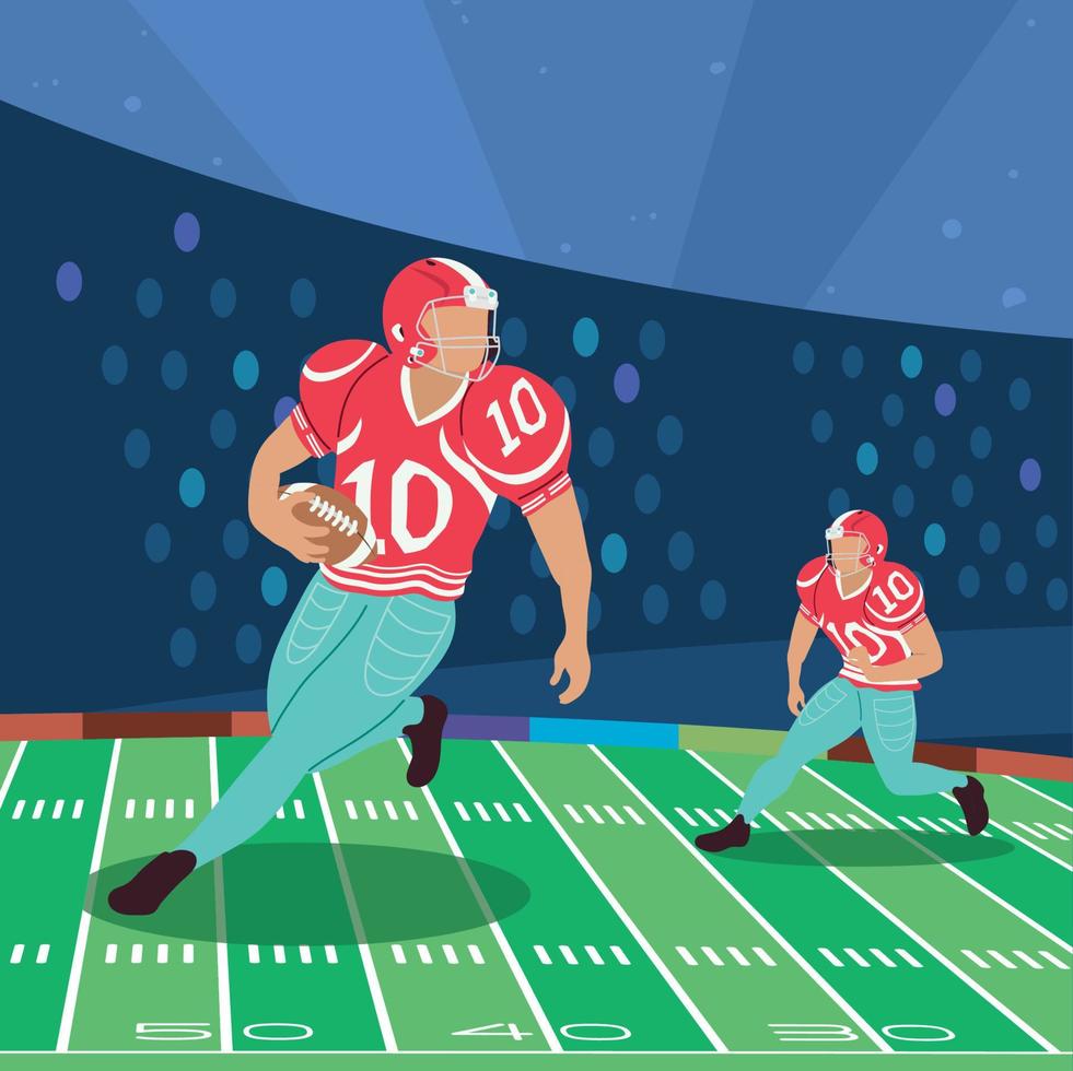 american football players in stadium vector