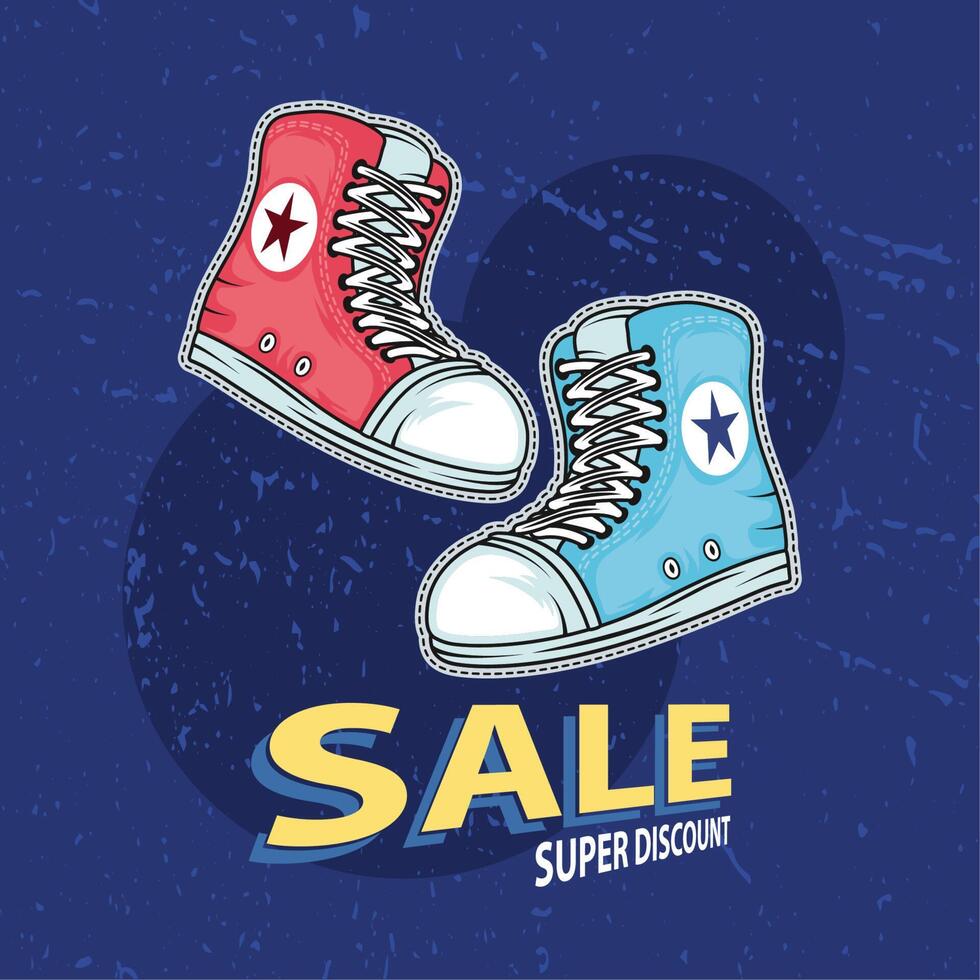 youth style shoes patch vector