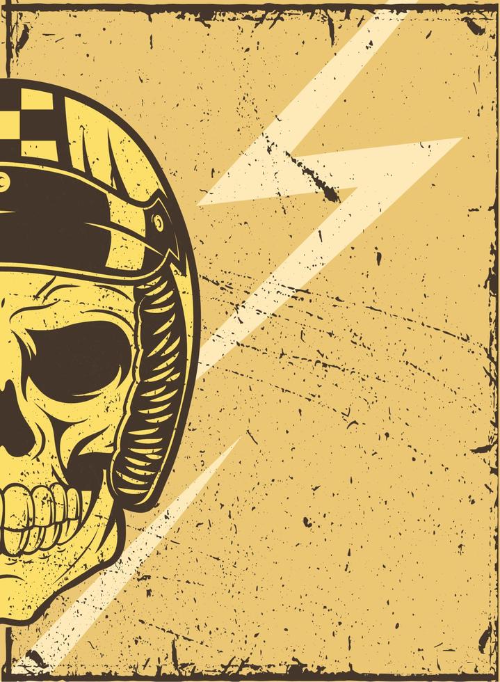 rustic motorcycle skull patch vector