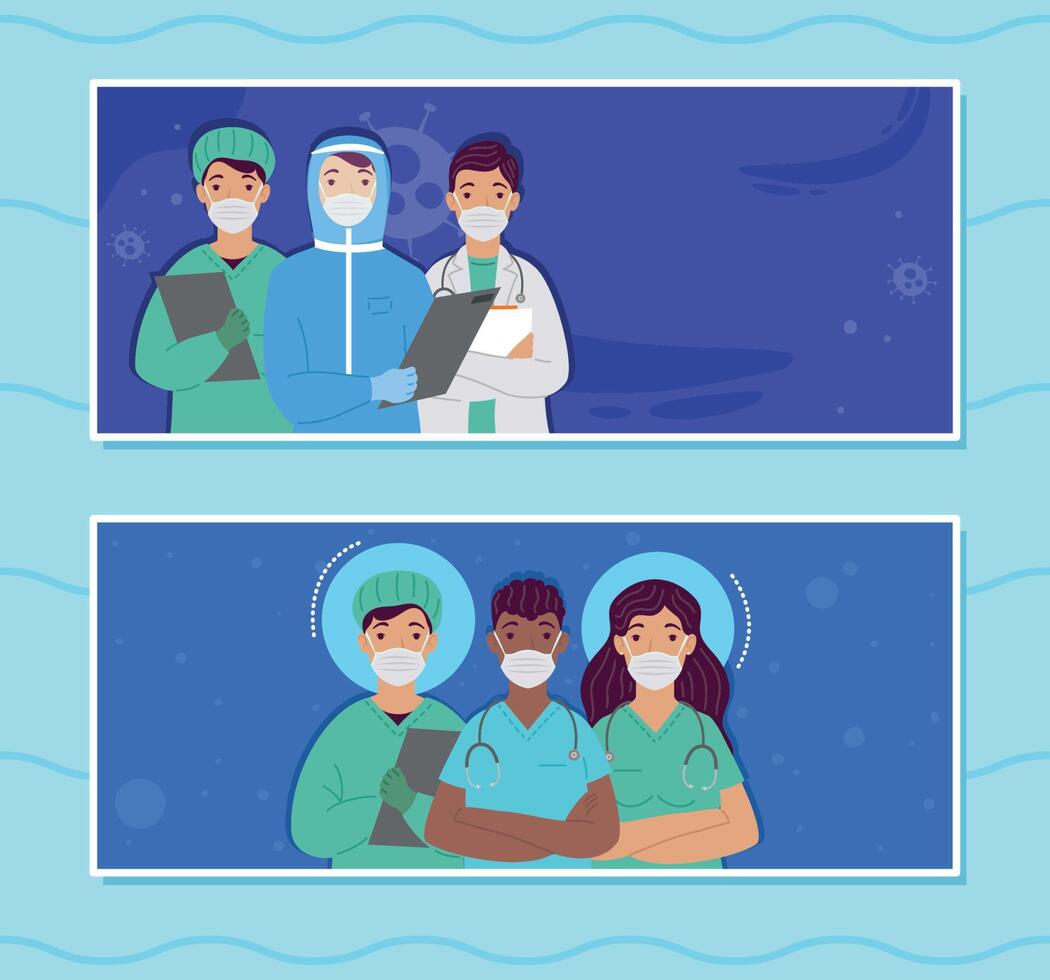 doctors medical staff groups vector