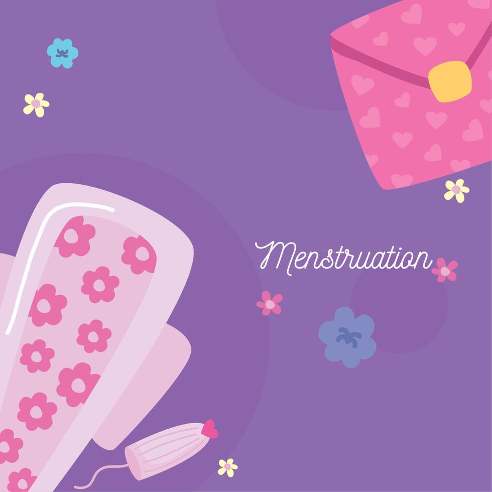 tarjeta de letras de menstruación vector