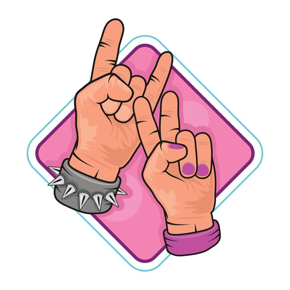 hands signs patch vector