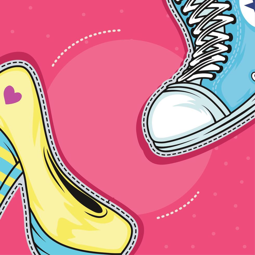 shoes patch retro vector