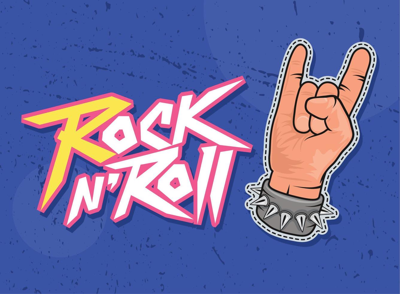 rock and roll patch vector
