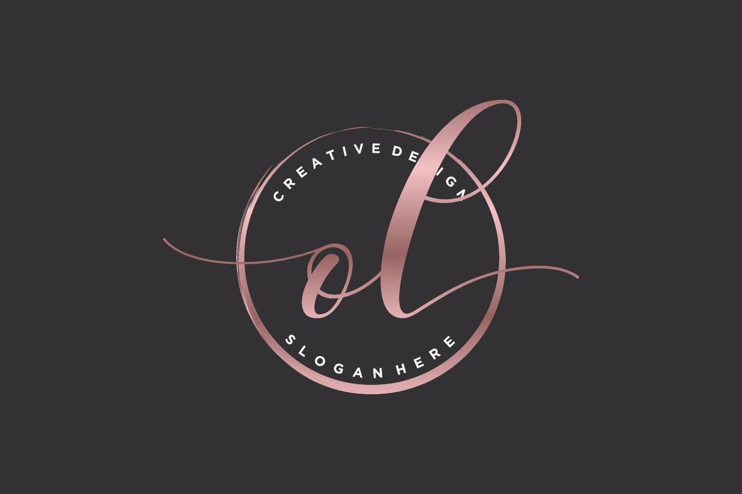 Initial OK handwriting logo with circle template vector signature, wedding, fashion, floral and botanical with creative template.