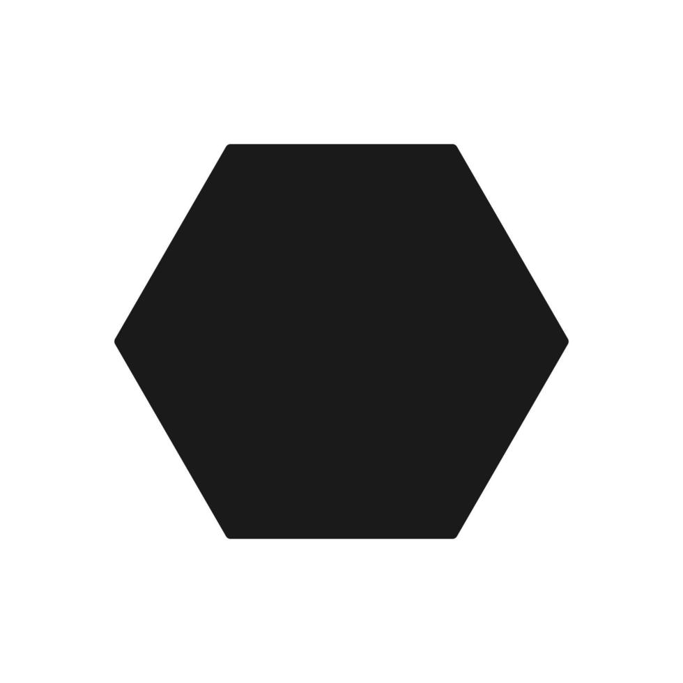 Hexagon shape symbol vector icon outline stroke for creative graphic design ui element in a pictogram illustration