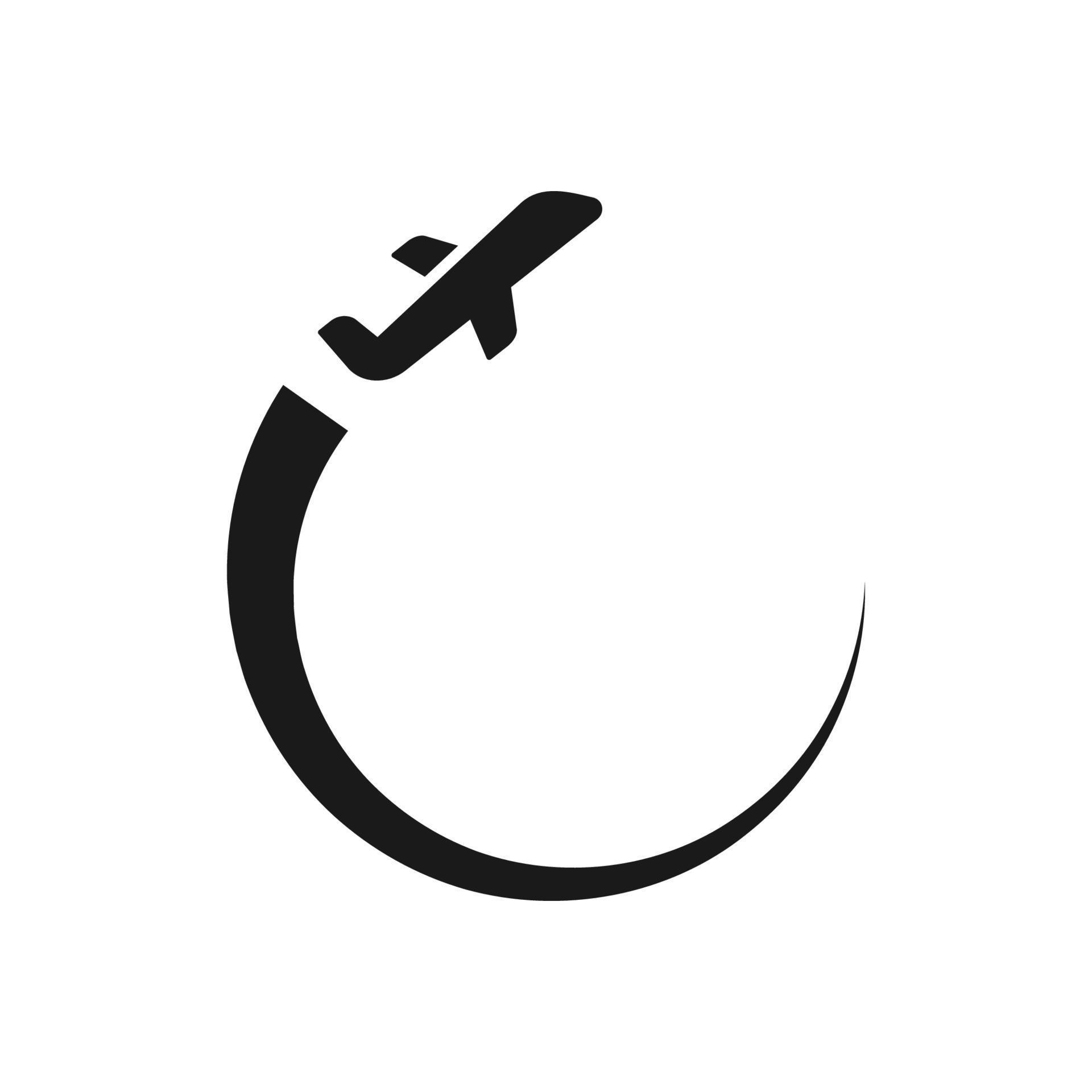 Airplane flight dashing line. Airlines plane line path, travel flights