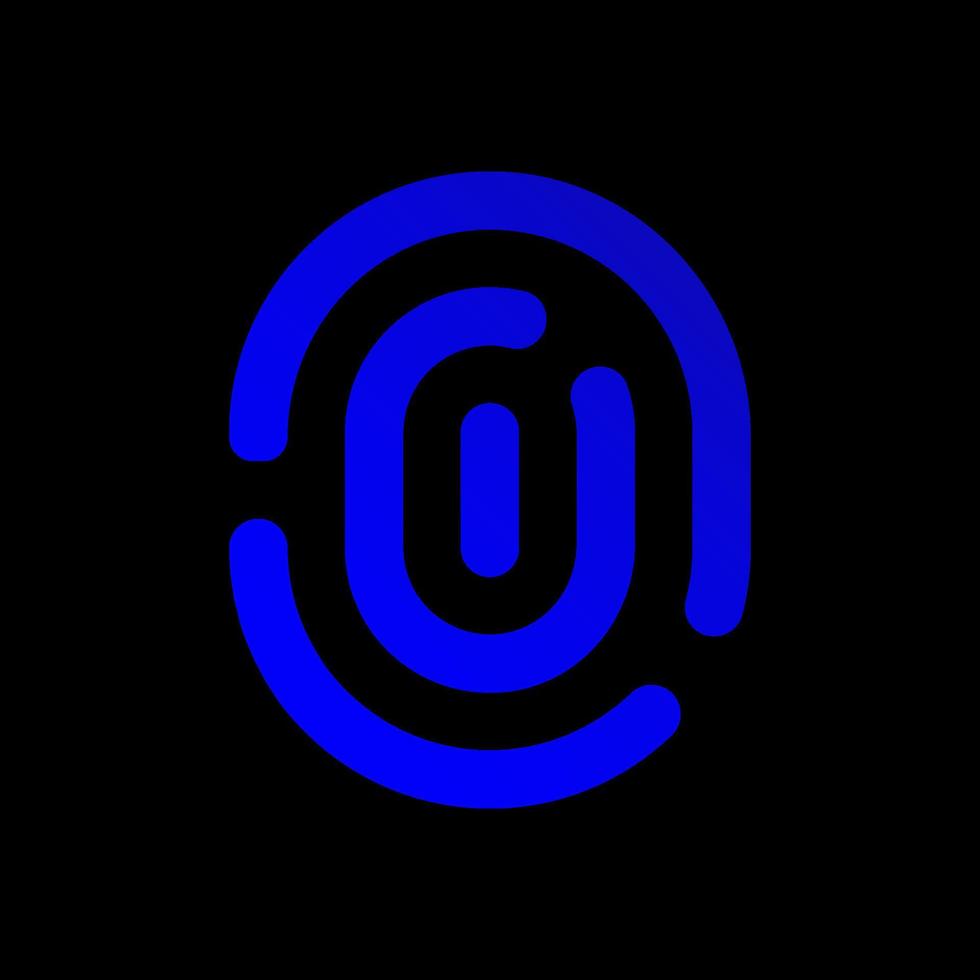 Fingerprint scanning identification system icon vector