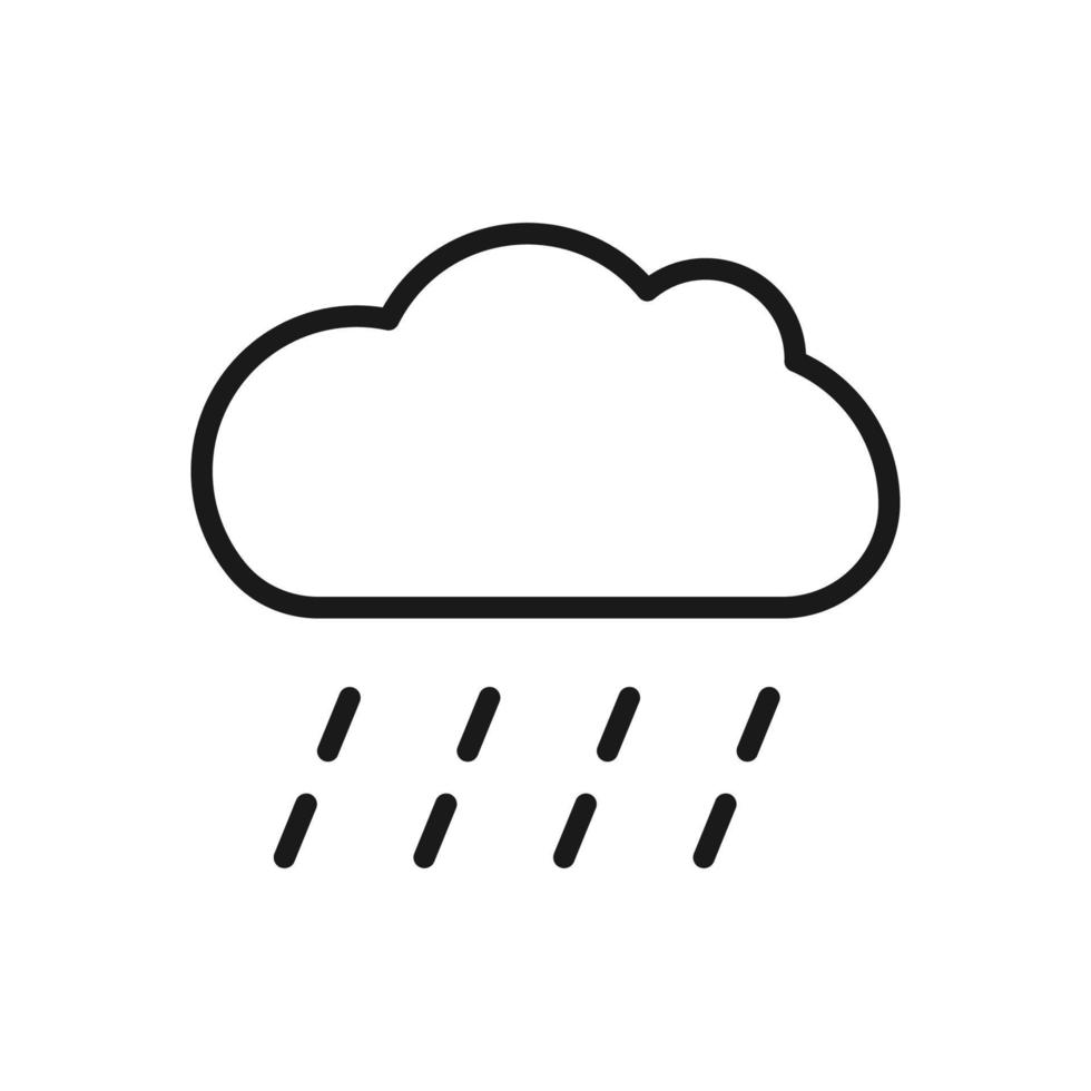 nube con icono de gotas de lluvia en estilo simple ilustración vectorial aislado vector
