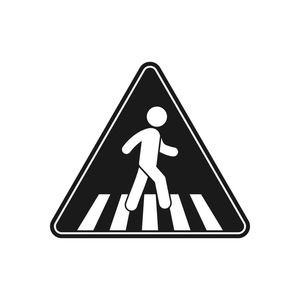 Crosswalk icon. Pedestrian crossing vector icon illustration isolated on white background