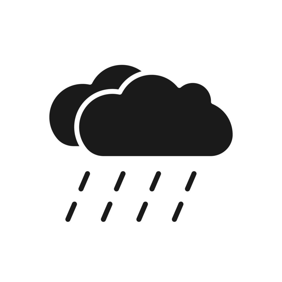 Cloud with rain drops icon in simple style isolated vector illustration