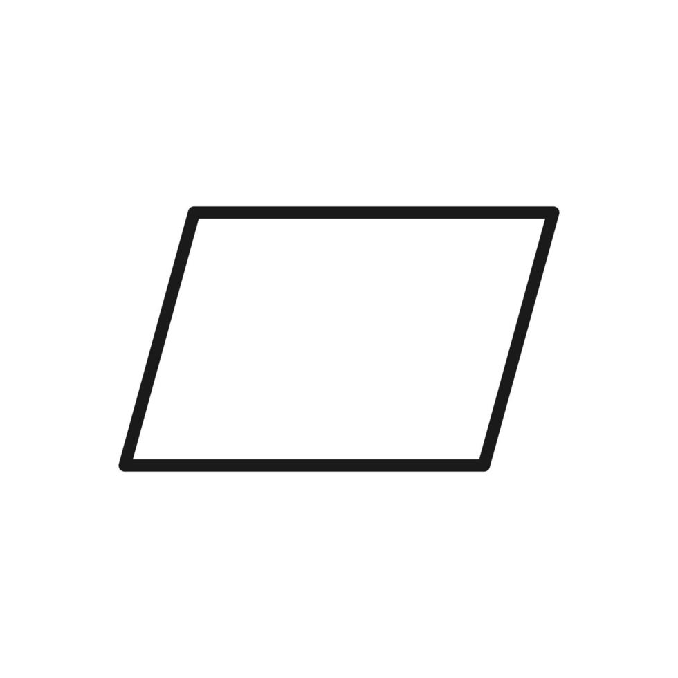 Parallelogram shape symbol vector icon for creative graphic design ui element in a pictogram illustration