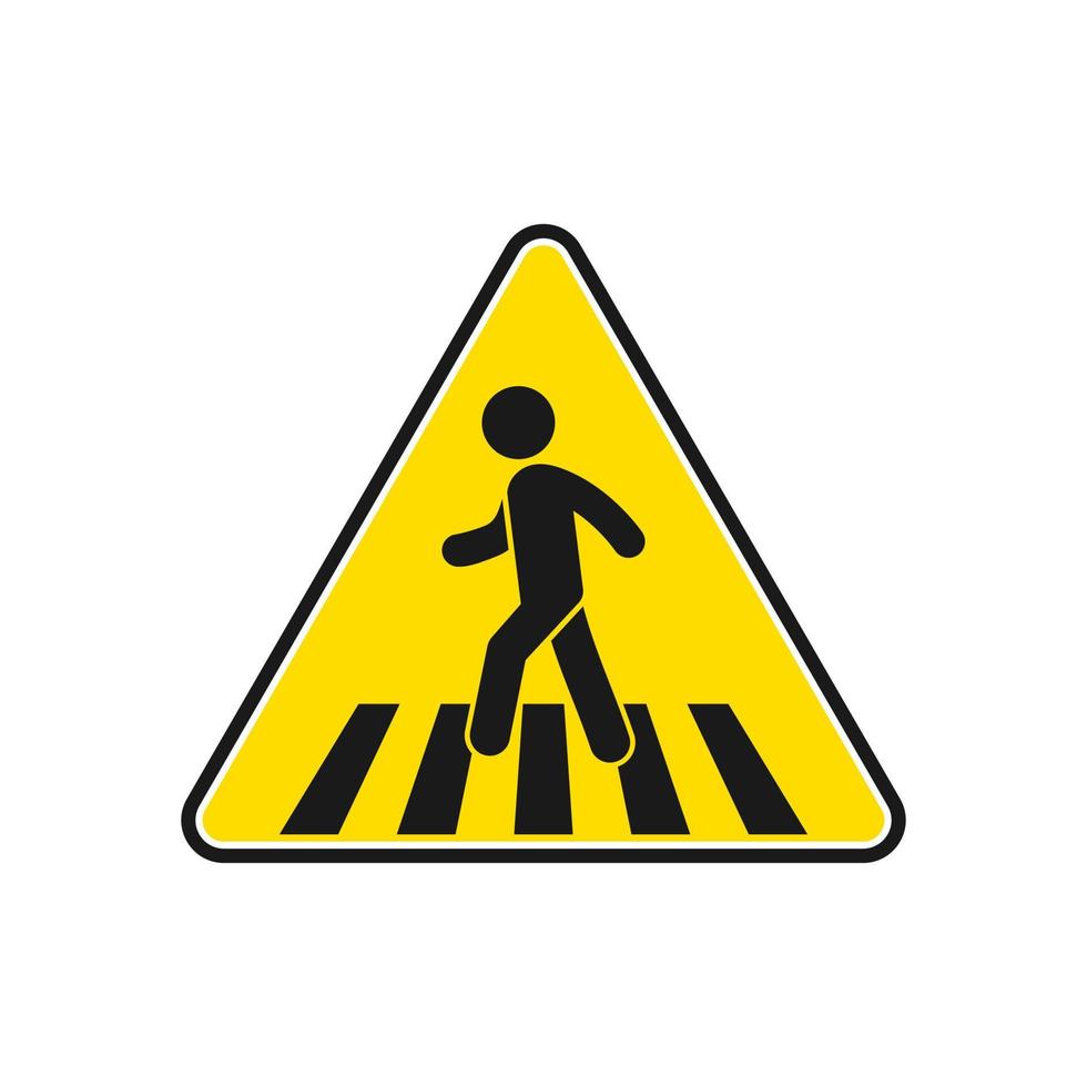 Crosswalk icon. Pedestrian crossing vector icon illustration isolated on white background