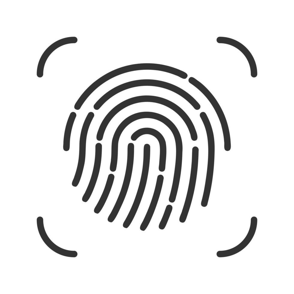 Fingerprint scanning identification system icon vector