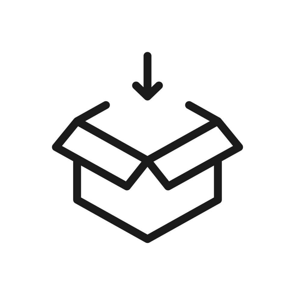 arrow pointing in a box, vector icon