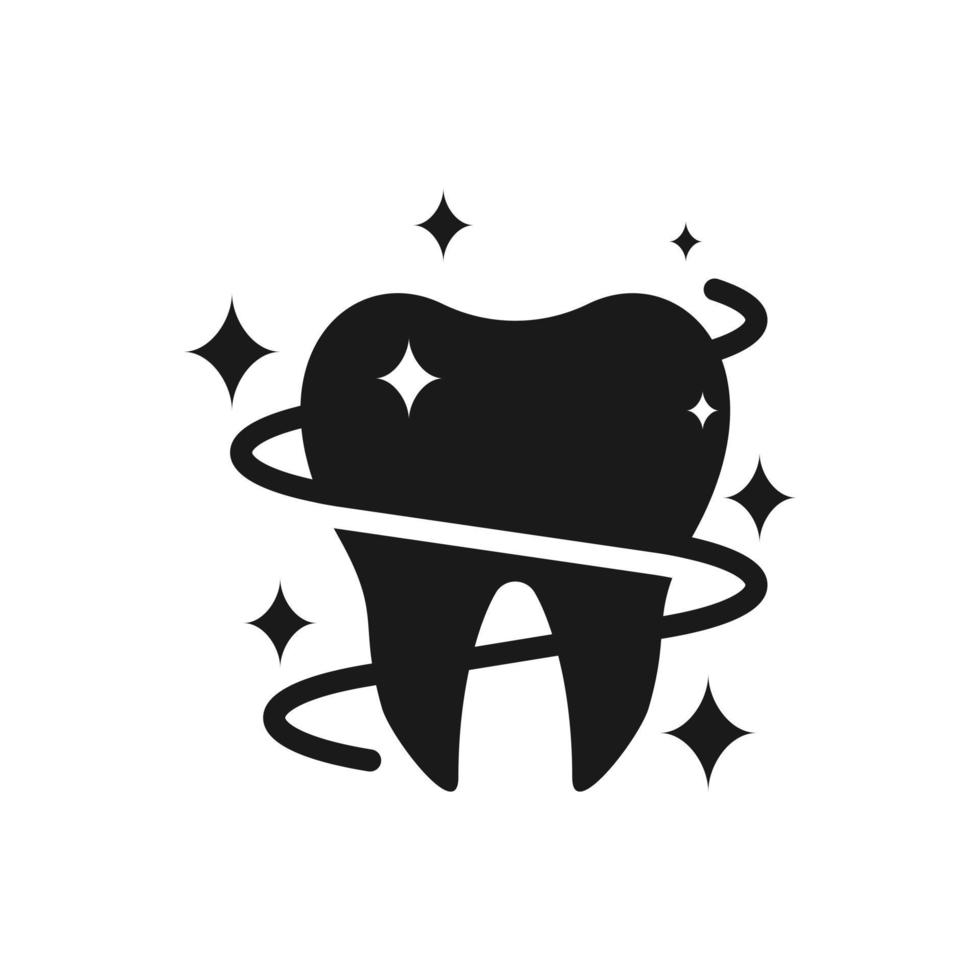 Shiny, healthy tooth vector icon. color editable