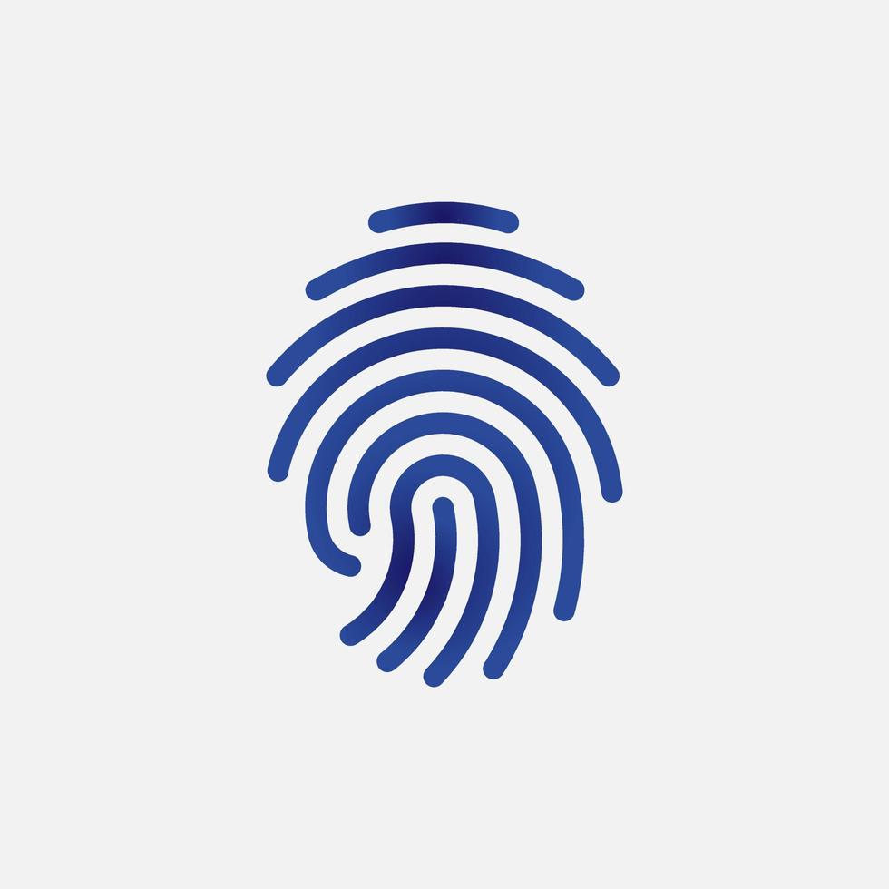 Fingerprint scanning identification system icon vector