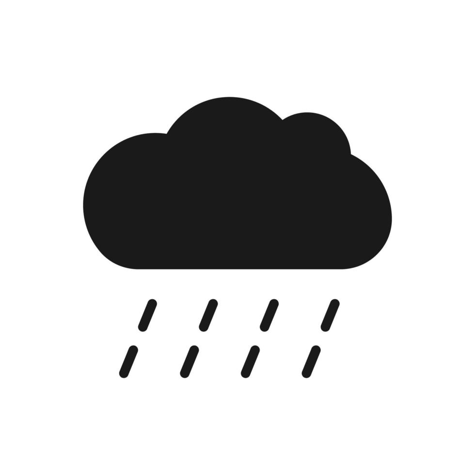 Cloud with rain drops icon in simple style isolated vector illustration