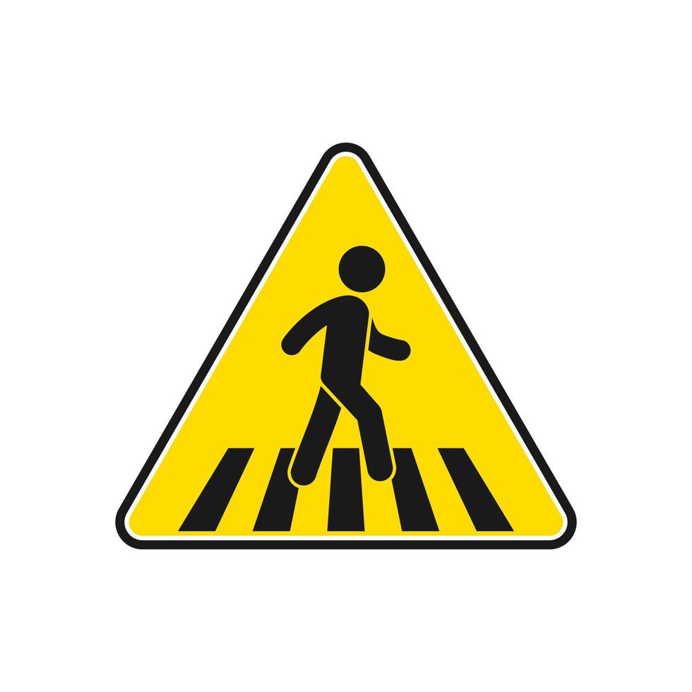 Crosswalk icon. Pedestrian crossing vector icon illustration isolated on white background