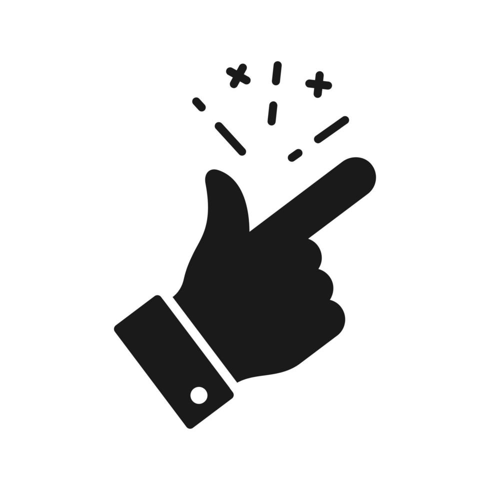 Easy Concept. Finger Snapping Hand Gesture Minimal Flat style Icon Pictogram vector