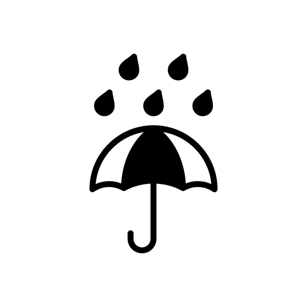 Umbrella icon, fragile box and keep away from water warning vector ...