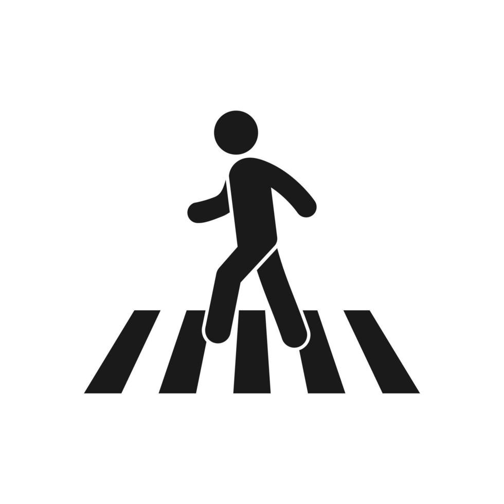 Crosswalk icon. Pedestrian crossing vector icon illustration isolated on white background