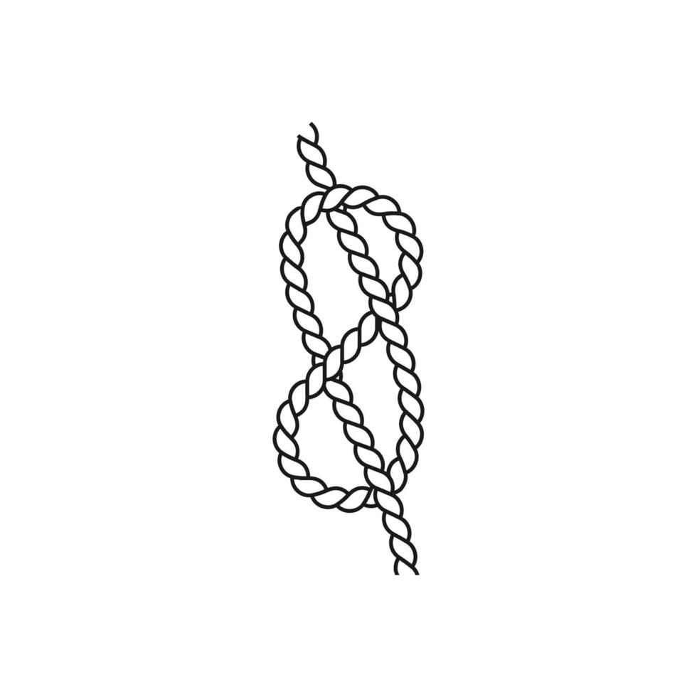 Knot, marine theme icon, vector illustration on white background.