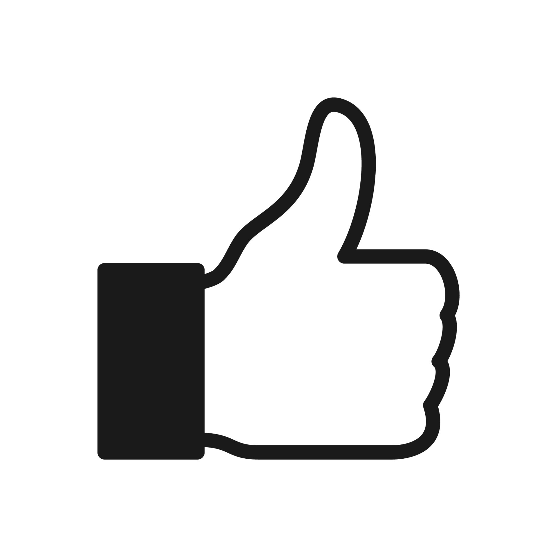 Thumbs up hand outline icon, symbol of like vector illustration 12528251  Vector Art at Vecteezy