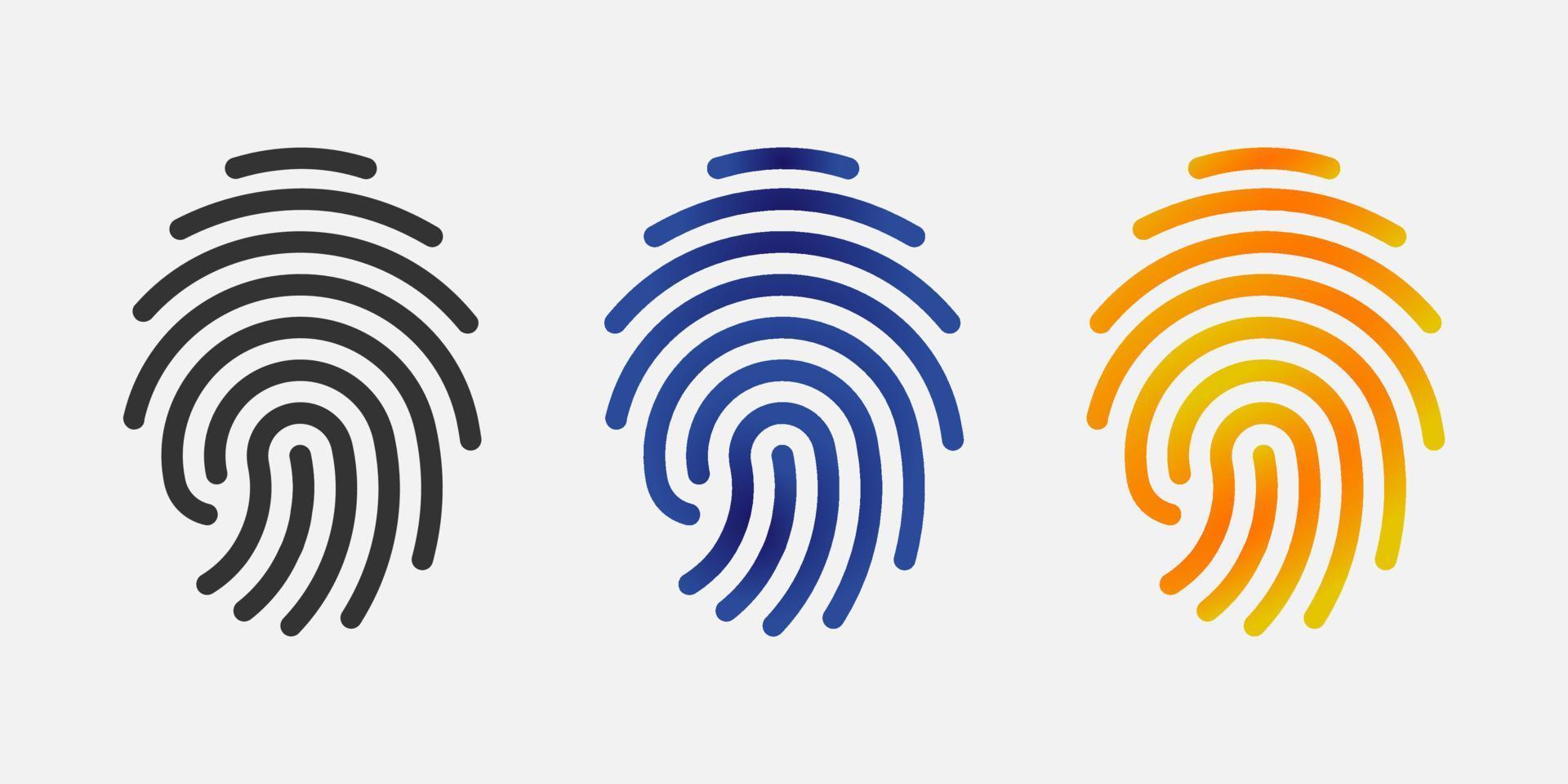 Fingerprint scanning identification system icon vector