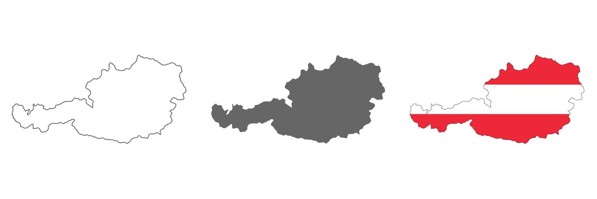 Highly detailed Austria map with borders isolated on background vector