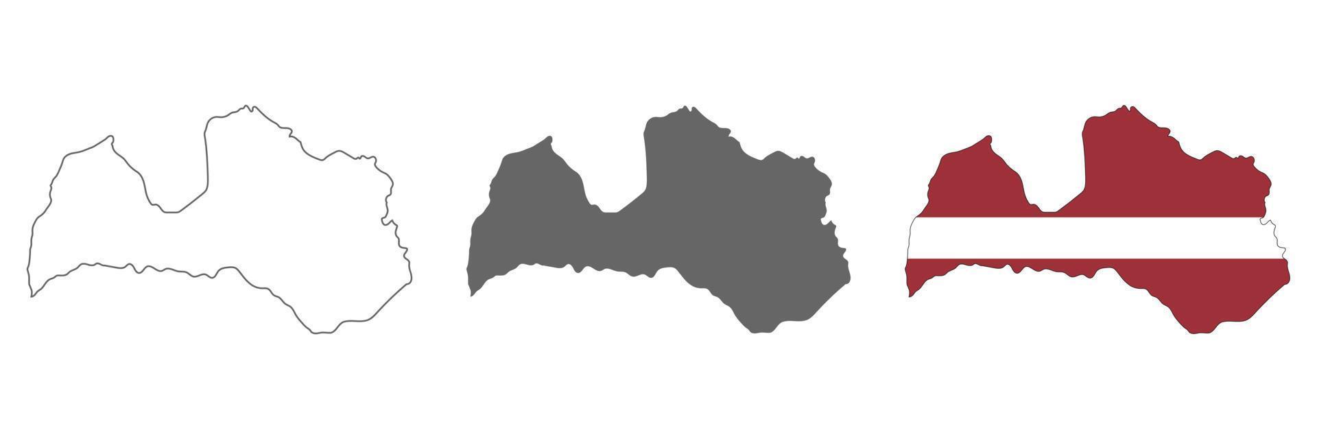 Highly detailed Latvia map with borders isolated on background vector