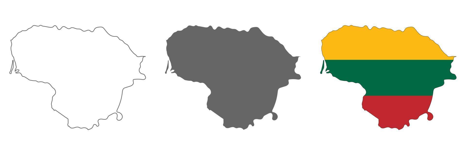 Highly detailed Republic of Lithuania map with borders isolated on background vector