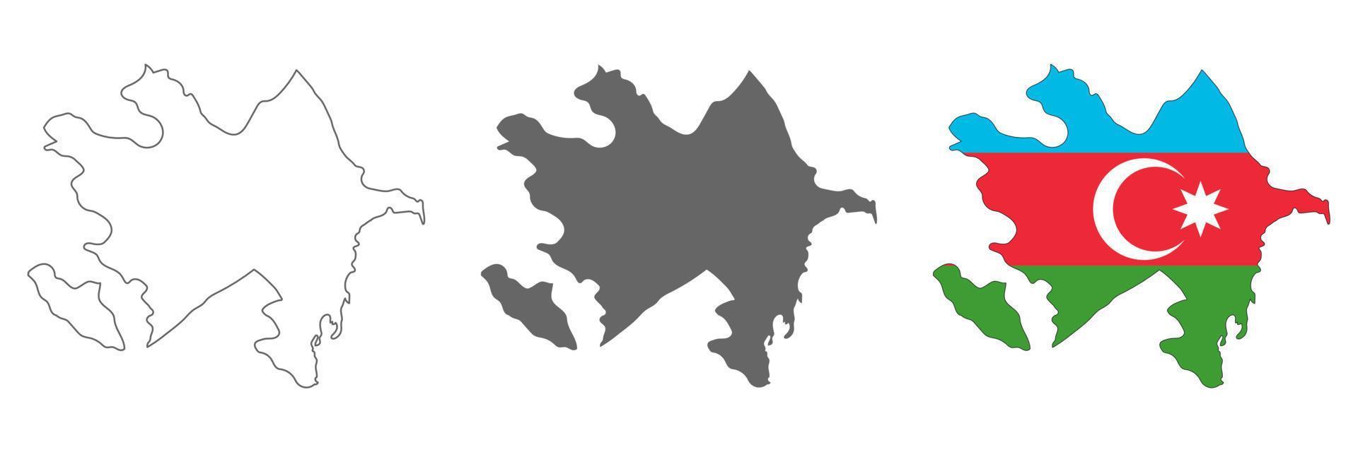 Mapa de Azerbaiyán muy detallado con bordes aislados en segundo plano. vector