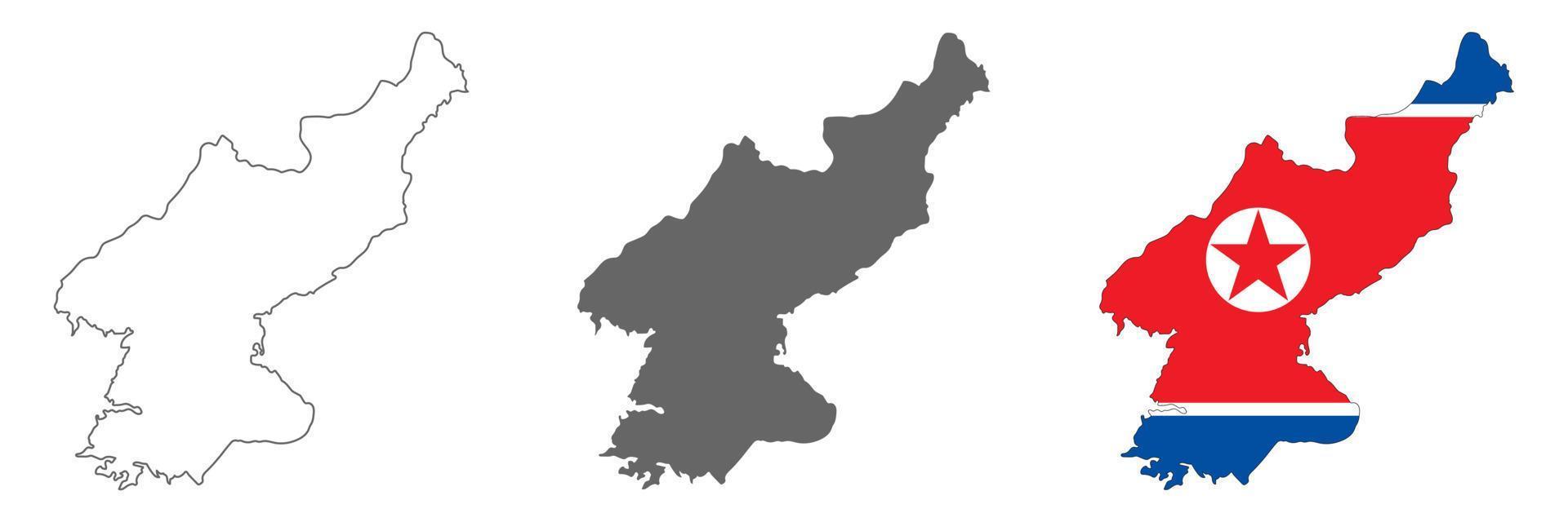 Highly detailed North Korea map with borders isolated on background vector