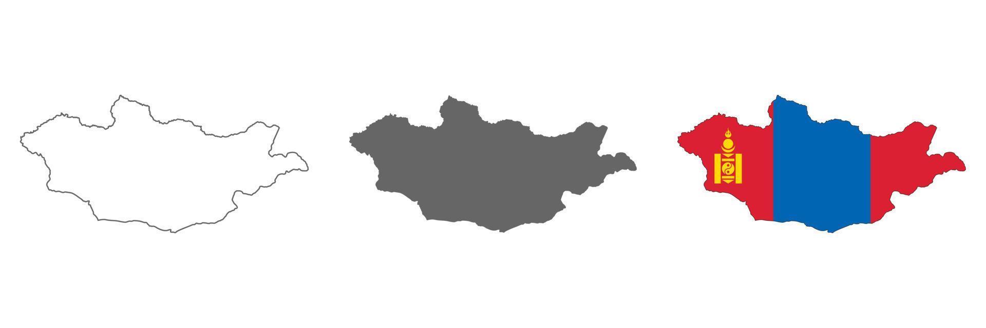 Highly detailed Mongolia map with borders isolated on background vector