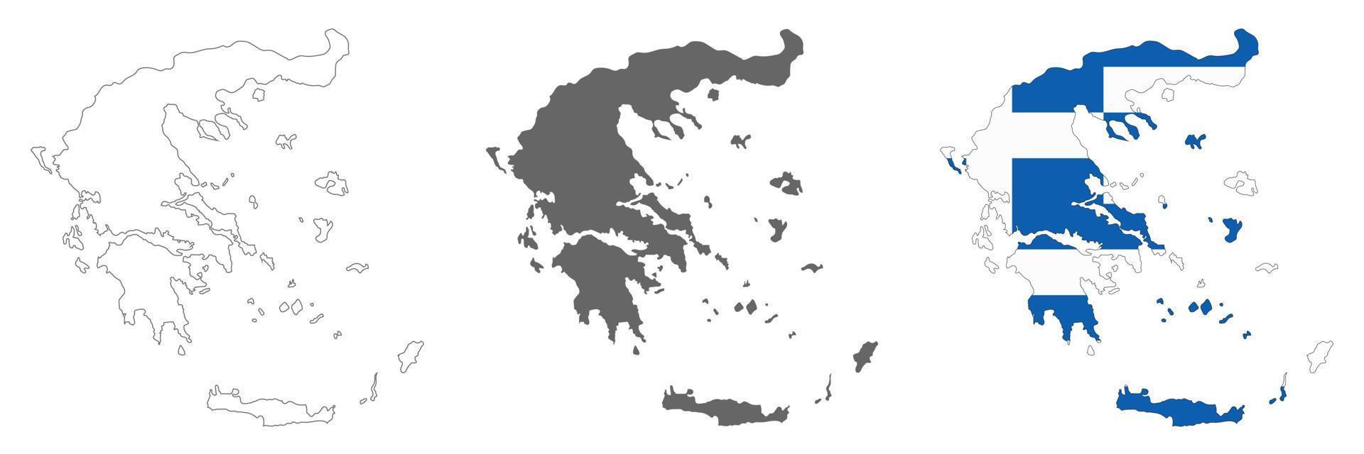 Mapa de Grecia muy detallado con bordes aislados en segundo plano. vector