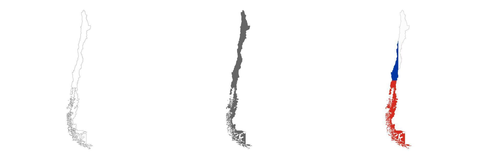Highly detailed Chile map with borders isolated on background vector