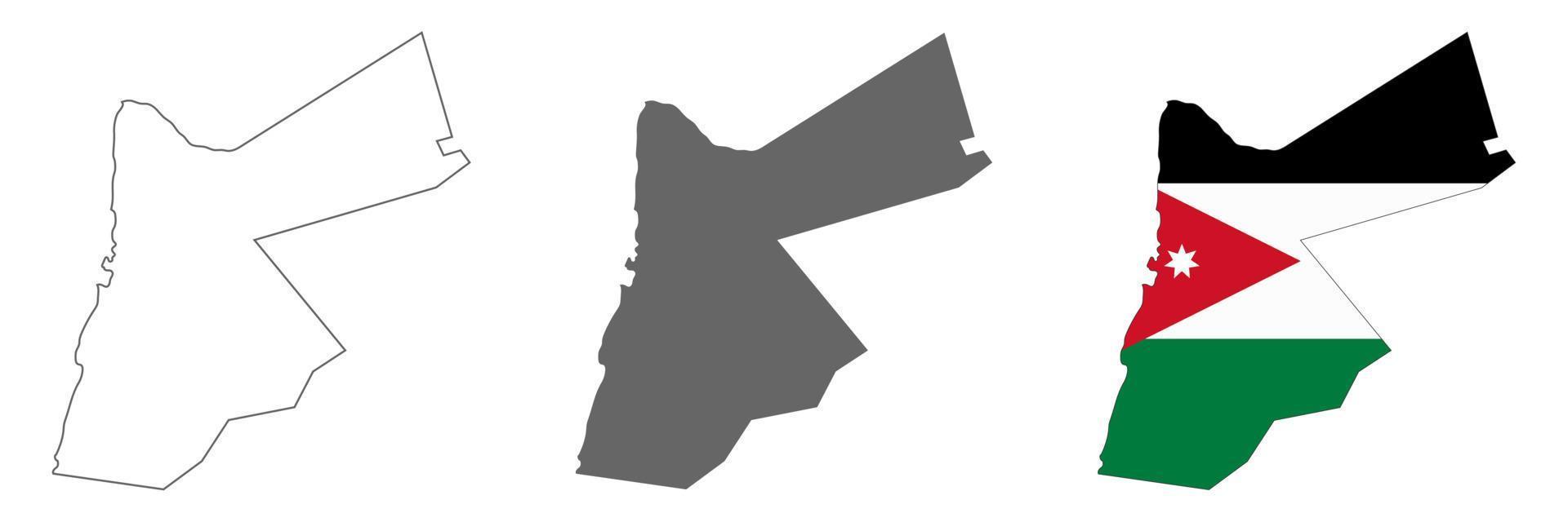 Jordan mapa muy detallado con bordes aislados en segundo plano. vector