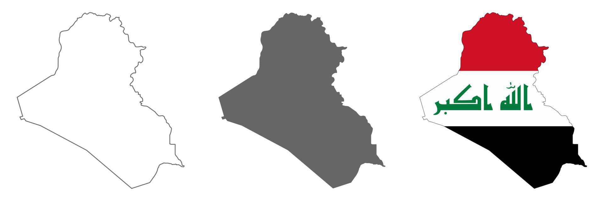 Mapa de Irak muy detallado con bordes aislados en segundo plano. vector