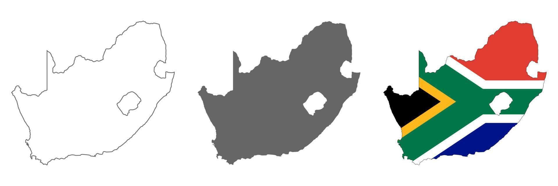 Highly detailed South Africa map with borders isolated on background vector