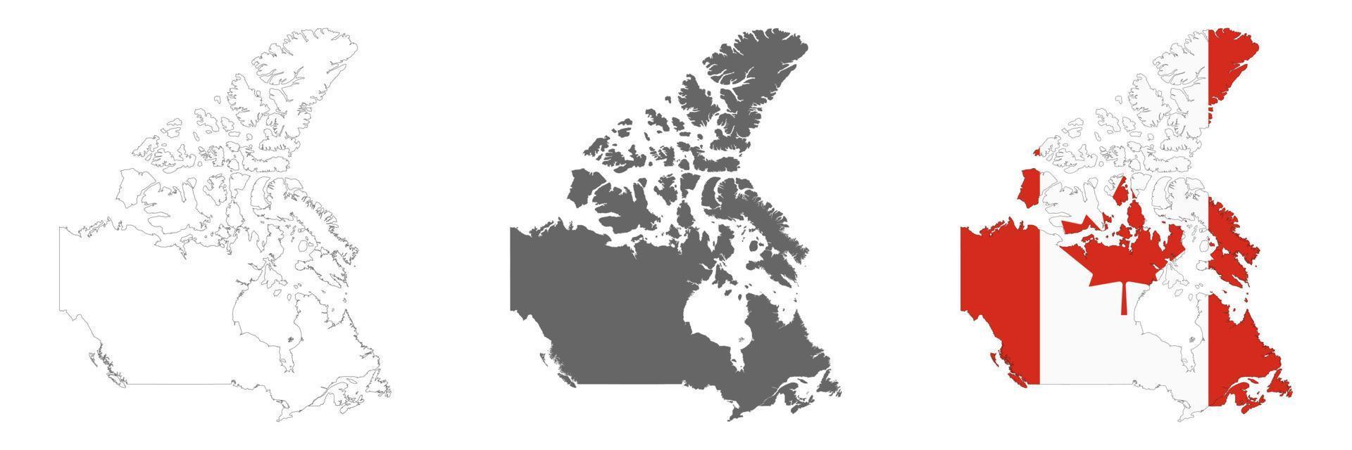 Canadá mapa muy detallado con bordes aislados en segundo plano. vector