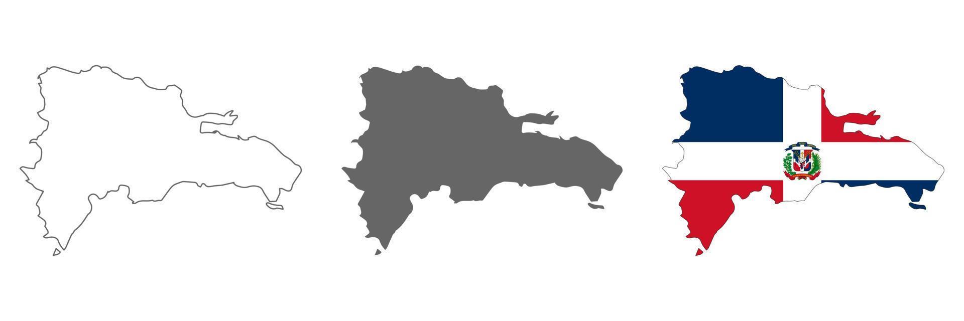 Highly detailed Dominican Republic map with borders isolated on background vector