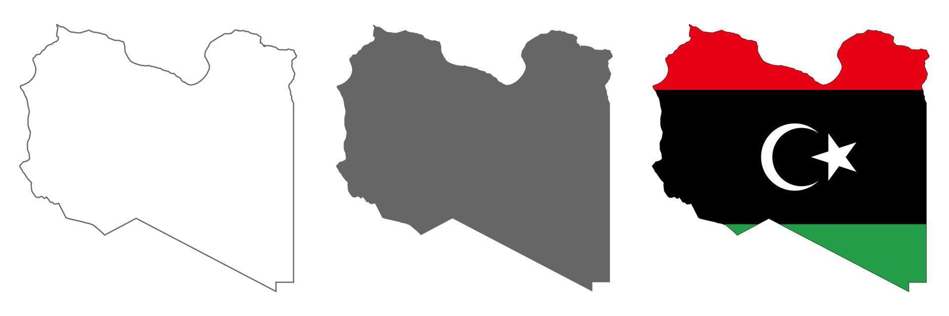 Mapa de Libia muy detallado con bordes aislados en segundo plano. vector