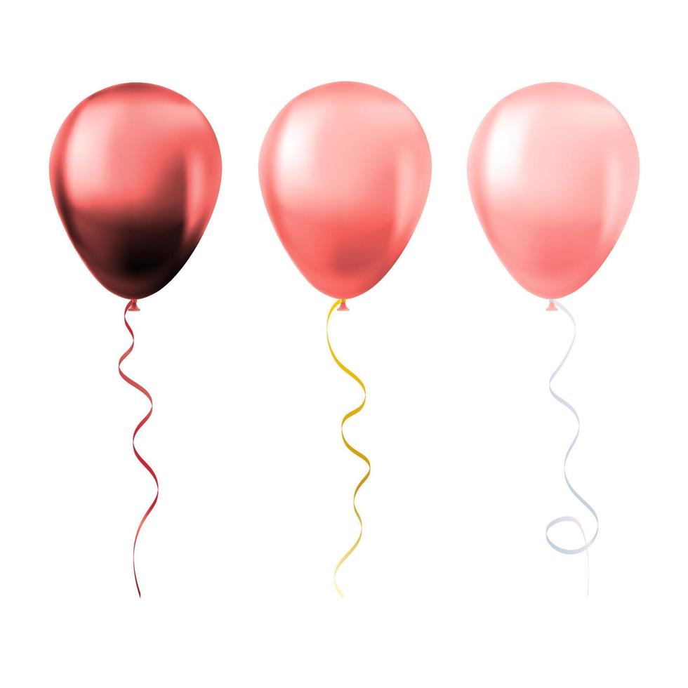 Balloon set isolated on white background Set of rose balloons vector