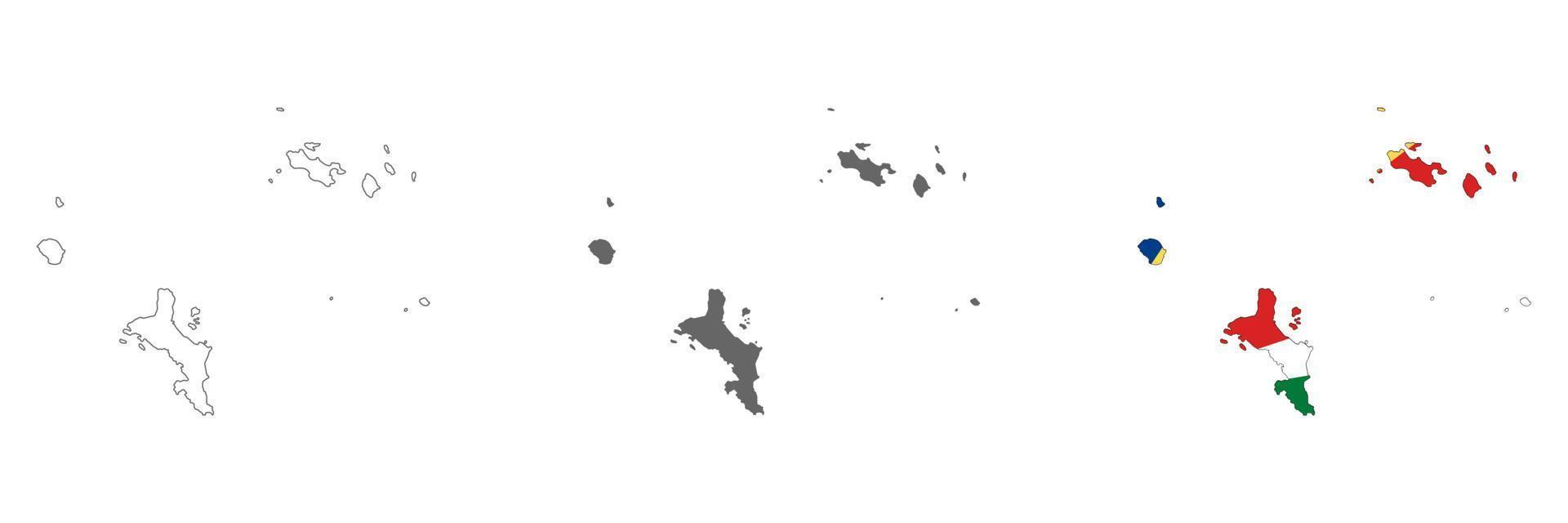 Mapa de seychelles muy detallado con bordes aislados en el fondo vector